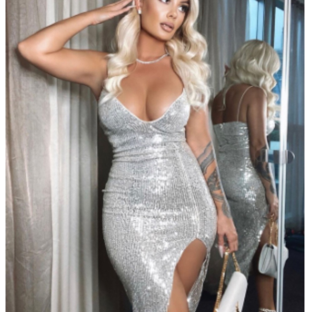 Stars Do Shine Sequin Dress - Silver
